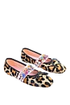 Giambattista Valli Beige textile shoes for women - leopard pattern, bow, ribbon with flowers. textile. Country of manufacture: Italy. Care: specialized cleaning - photo 3