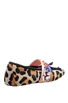 Beige textile shoes for women Giambattista Valli - leopard pattern, bow, ribbon with flowers. textile. Country of manufacture: Italy. Care: specialized cleaning - photo 4