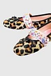 Giambattista Valli Beige textile shoes for women - leopard pattern, bow, ribbon with flowers. textile. Country of manufacture: Italy. Care: specialized cleaning - photo 5