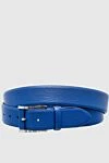 Cesare di Napoli Leather belt blue for men - 100% leather. Size: Width 4cm. Buckle. Country of manufacture: Italy. Care: specialized cleaning - photo 1