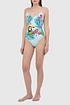 Swimsuit made of polyamide and elastane blue for women MC2 Saint Barth - tropics. 90% polyamide, 10% elastane. Closure: buttons. Country of manufacture: Italy. Care: specialized cleaning - photo 2