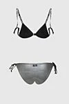 MC2 Saint Barth Women's gray polyamide and elastane swimsuit top - black stripe. 90% polyamide, 10% elastane. Closure: drawstring. Country of manufacture: Italy. Care: specialized cleaning - photo 7