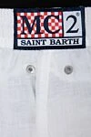 MC2 Saint Barth Шорти пляжні із льону білі чоловічі - нашивка логотипу. дві бічні, одна задня. 100% льон. куліска. Країна виробник: Італія. Догляд: спеціалізоване чищення - фото 5