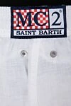 Шорты пляжные из льна белые мужские MC2 Saint Barth - нашивка логотипа. два боковых, один задний. 100% лен. кулиска. Страна производитель: Италия. Уход: специализированная чистка - фото 6