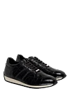 Tardini Black alligator leather snickers for men - textured leather, contrast sole. 100% alligator skin. lacing. Country of manufacture: Italy. Care: specialized cleaning - photo 3