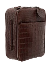 Vaccari Alligator leather suitcase brown men's - textured leather. suitcase on wheels. 100% alligator skin. Handles: two handles, one retractable. outer pocket. Fastener: zipper. Country of manufacture: Italy. Care: specialized cleaning - photo 3