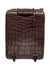 Alligator leather suitcase brown men's Vaccari - textured leather. suitcase on wheels. 100% alligator skin. Handles: two handles, one retractable. outer pocket. Fastener: zipper. Country of manufacture: Italy. Care: specialized cleaning - photo 4