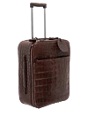 Vaccari Alligator leather suitcase brown men's - textured leather. suitcase on wheels. 100% alligator skin. Handles: two handles, one retractable. outer pocket. Fastener: zipper. Country of manufacture: Italy. Care: specialized cleaning - photo 5