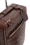 Alligator leather suitcase brown men's Vaccari - textured leather. suitcase on wheels. 100% alligator skin. Handles: two handles, one retractable. outer pocket. Fastener: zipper. Country of manufacture: Italy. Care: specialized cleaning - photo 6