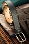 Brioni Black leather belt for men - 100% leather. Size: Width 4cm. Buckle. Country of manufacture: Italy. Care: specialized cleaning - photo 5