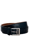 Brioni Blue leather belt for men - Textured leather. 100% crocodile leather. Size: Width 4cm. Buckle. Country of manufacture: Italy. Care: specialized cleaning - photo 1