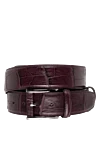 Tardini Purple crocodile leather belt for men - Textured leather. 100% crocodile leather. Size: Width 4cm. Buckle. Country of manufacture: Italy. Care: specialized cleaning - photo 1