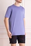 Billionaire Purple cotton T-shirt for men - logo embroidery. 100% cotton. Country of manufacture: Italy. Care: specialized cleaning - photo 3