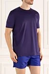 Purple cotton T-shirt for men Billionaire - logo embroidery. 100% cotton. Country of manufacture: Italy. Care: specialized cleaning - photo 2