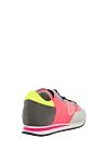 Women's leather sneakers with bright inserts and a logo pink Philippe Model - stitched logo, contrasting inserts. leather. lacing. Country of manufacture: Italy. Care: specialized cleaning - photo 4