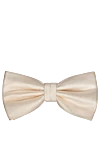 Canali White silk the bow tie for men - Button closure. 100% silk. Country of manufacture: Italy. Care: specialized cleaning - photo 1