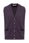 Della Ciana Men's cashmere vest purple - 100% cashmere. Closure: Buttons. Two side pockets. Country of manufacture: Italy. Care: specialized cleaning - photo 1