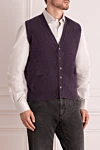 Della Ciana Men's cashmere vest purple - 100% cashmere. Closure: Buttons. Two side pockets. Country of manufacture: Italy. Care: specialized cleaning - photo 3