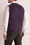 Men's cashmere vest purple Della Ciana - 100% cashmere. Closure: Buttons. Two side pockets. Country of manufacture: Italy. Care: specialized cleaning - photo 4