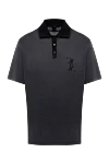 Billionaire Silk and cotton gray men's polo - Brand logo embroidery. 53% silk, 47% cotton. Buttons. Country of manufacture: Italy. Care: specialized cleaning - photo 1