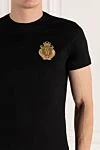 Billionaire Black cotton T-shirt for men - logo embroidery. 100% cotton. Country of manufacture: Italy. Care: specialized cleaning - photo 5