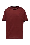 Billionaire Cotton T-shirt burgundy for men - diagonal pattern, contrasting trim. 100% cotton. Country of manufacture: Italy. Care: specialized cleaning - photo 1