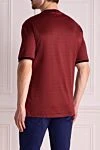 Cotton T-shirt burgundy for men Billionaire - diagonal pattern, contrasting trim. 100% cotton. Country of manufacture: Italy. Care: specialized cleaning - photo 4