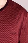 Billionaire Cotton T-shirt burgundy for men - diagonal pattern, contrasting trim. 100% cotton. Country of manufacture: Italy. Care: specialized cleaning - photo 5