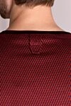 Cotton T-shirt burgundy for men Billionaire - diagonal pattern, contrasting trim. 100% cotton. Country of manufacture: Italy. Care: specialized cleaning - photo 6