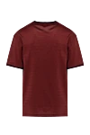 Billionaire Cotton T-shirt burgundy for men - diagonal pattern, contrasting trim. 100% cotton. Country of manufacture: Italy. Care: specialized cleaning - photo 7