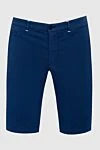 Zilli Men's summer shorts in deep blue with flap pockets - 94% cotton, 4% silk, 2% elastane. Fastener: zipper, button. Three side pockets, two back pockets. Country of manufacture: Italy. Care: specialized cleaning - photo 1