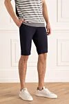 Zilli Men's summer shorts in deep blue with flap pockets - 94% cotton, 4% silk, 2% elastane. Fastener: zipper, button. Three side pockets, two back pockets. Country of manufacture: Italy. Care: specialized cleaning - photo 3