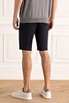 Men's summer shorts in deep blue with flap pockets Zilli - 94% cotton, 4% silk, 2% elastane. Fastener: zipper, button. Three side pockets, two back pockets. Country of manufacture: Italy. Care: specialized cleaning - photo 4