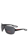 Prada Black men's metal and plastic sunglasses for sun protection - logo on the temple, on the lens, fantasy shape of the Frame. UV protection, scratch protection, case included. plastic, metal. Country of manufacture: Italy. Care: specialized cleaning - photo 3