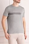 Bilancioni Gray cotton T-shirt for men - Decor: logo print. Composition: 100% cotton. Country of manufacture: Italy. Care: specialized cleaning - photo 3