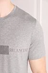 Bilancioni Gray cotton T-shirt for men - Decor: logo print. Composition: 100% cotton. Country of manufacture: Italy. Care: specialized cleaning - photo 5