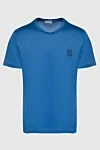 Bilancioni Blue cotton T-shirt for men - logo print. 100% cotton. Country of manufacture: Italy. Care: specialized cleaning - photo 1