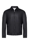 Hettabretz Black leather jacket for men - 100% leather. Closure: Zipper. Two side pockets. Country of manufacture: Italy. Care: specialized cleaning - photo 1