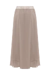 Peserico Women's beige skirt with asymmetry - asymmetry. 100% polyester. elastic belt. Country of manufacture: Italy. Care: specialized cleaning - photo 1