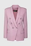 Balmain Pink wool jacket for women - buttons. 100% wool. Closure: buttons. two external side pockets with flaps, chest pocket, three internal pockets. Country of manufacture: Italy. Care: specialized cleaning - photo 1