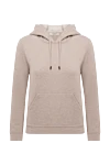 Peserico Hoodie made of cotton and elastane beige for women - hood, drawstring closure,. 92% cotton, 8% elastane. Country of manufacture: Italy. Care: specialized cleaning - photo 1