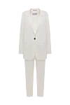 Peserico Pantsuit white for women - 65% viscose, 25% polyamide, 10% elastane. Closure: button. two side pockets. Country of manufacture: Italy. Care: specialized cleaning - photo 1