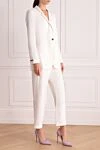 Peserico Pantsuit white for women - 65% viscose, 25% polyamide, 10% elastane. Closure: button. two side pockets. Country of manufacture: Italy. Care: specialized cleaning - photo 3