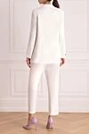 Pantsuit white for women Peserico - 65% viscose, 25% polyamide, 10% elastane. Closure: button. two side pockets. Country of manufacture: Italy. Care: specialized cleaning - photo 4