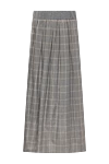 Peserico Gray cotton skirt for women - pleated, checkered pattern. 90% cotton, 10% elastane. elastic belt. Country of manufacture: Italy. Care: specialized cleaning - photo 1