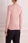 Джемпер рожевий жіночий Cashmere & Silk Milano - V-подібний виріз. 60% вовна, 30% шовк, 10% кашемір. Країна виробник: Італія. Догляд: спеціалізоване чищення - фото 4