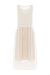 Brunello Cucinelli Women's beige cashmere dress with a pleated skirt - sleeveless, pleated. cashmere. Country of manufacture: Italy. Care: specialized cleaning - photo 1