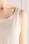 Brunello Cucinelli Women's beige cashmere dress with a pleated skirt - sleeveless, pleated. cashmere. Country of manufacture: Italy. Care: specialized cleaning - photo 5