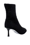 Women's black wool boots Max&Moi - textured surface. wool. Heel height: 7 centimeters. Fastener: elastic insert. Country of manufacture: Italy. Care: specialized cleaning - photo 4