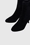 Max&Moi Women's black wool boots - textured surface. wool. Heel height: 7 centimeters. Fastener: elastic insert. Country of manufacture: Italy. Care: specialized cleaning - photo 5